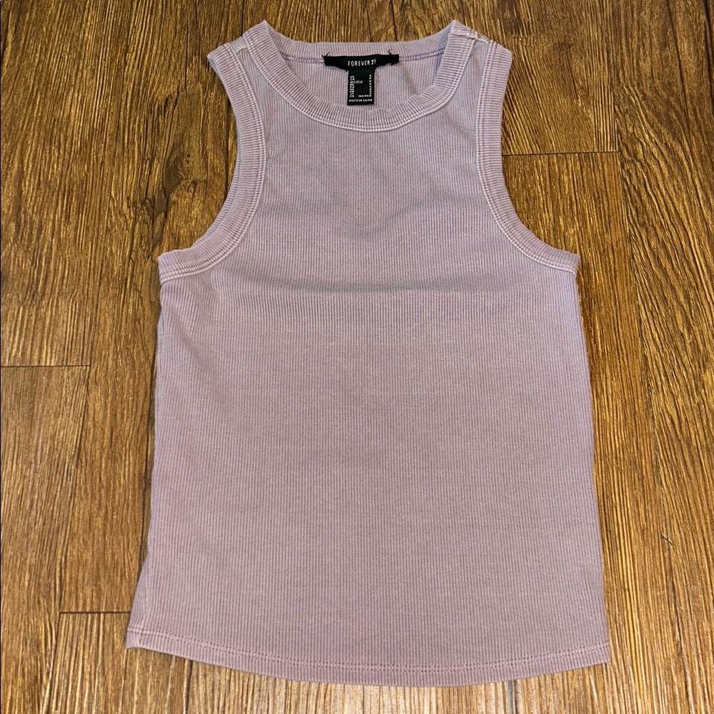 Forever 21 Lavender Ribbed Sleeveless Top